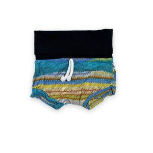 Hazel Bleu Abstract Print Rolled Shorties